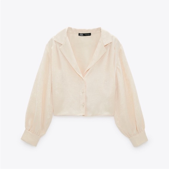 Zara Satin Effect Cropped Shirt - Picture 3 of 7